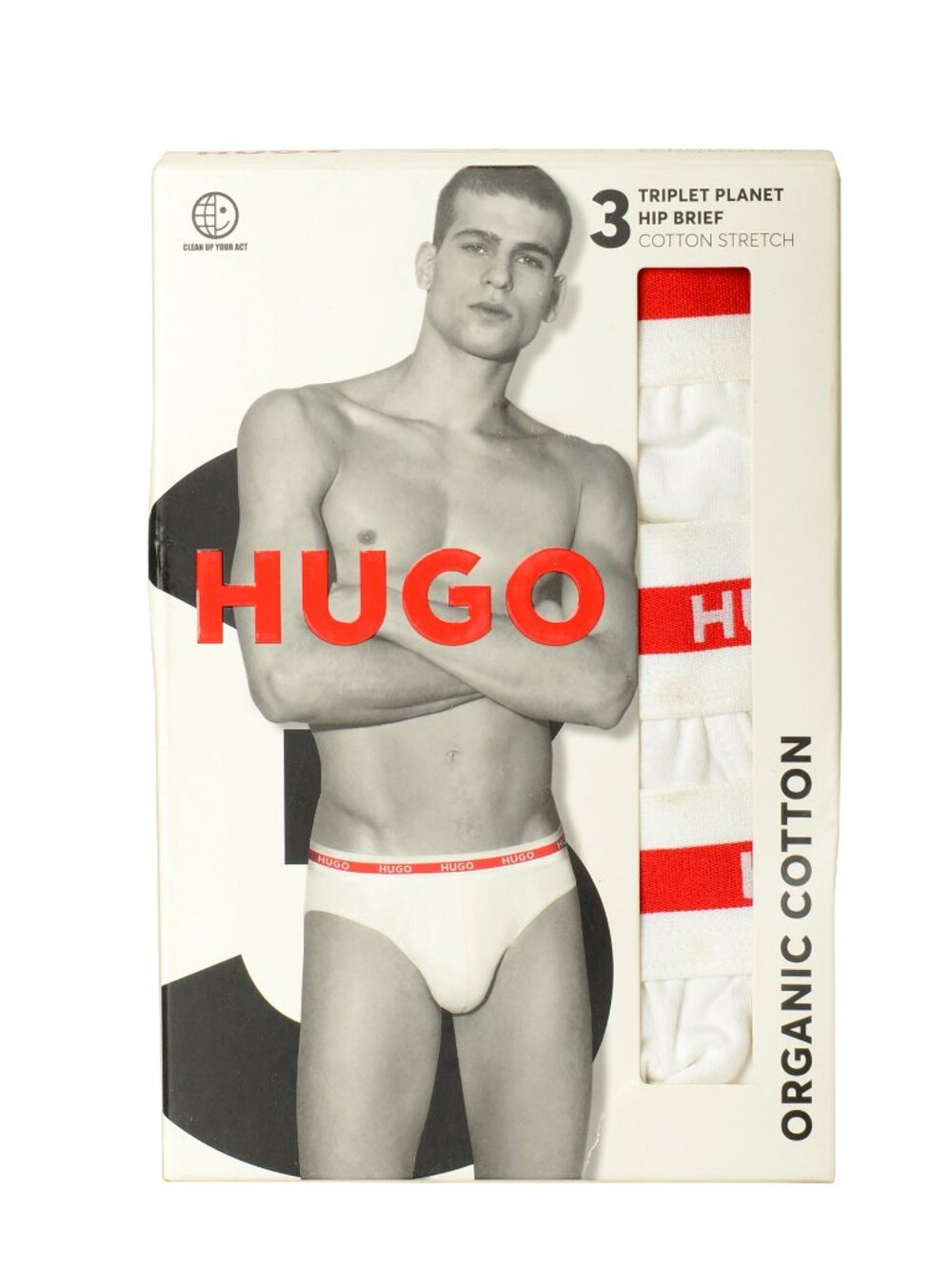 Hugo Boss Men's "PLANET" Logo Strap 3 Pack Hip Brief Slip Underwear US XL IT 54